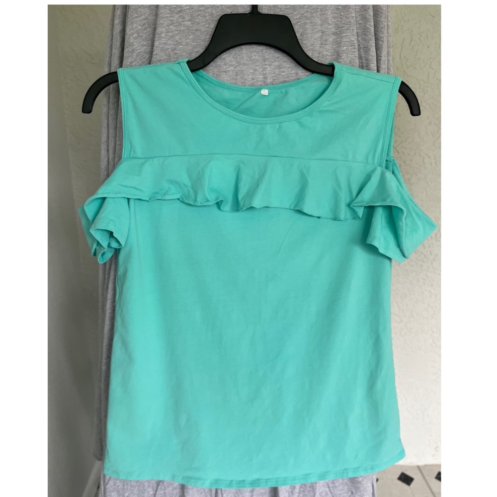 Cold Shoulder style Teal Womens top